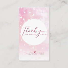  TACK FÖR  AV VATTENFÄRGSTAR FÖR ROSA VISITKORT