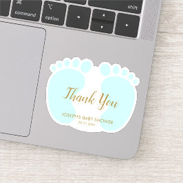 Tack för baby boy shower-favor klistermärken