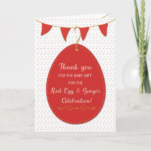 Tack för Baby Gift på Red Egg och Ginger Kort