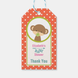 Tack för baby med Nappar på Polka dots Presentetikett