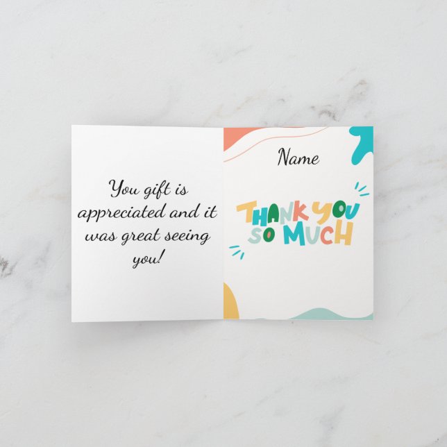 Tack för baby-presenten! kort (Inuti)