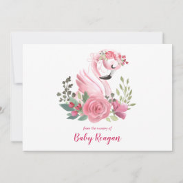Tack för baby shower för barnkammaresvanMonogram Kort