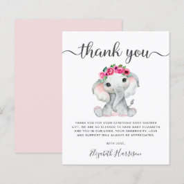 Tack för baby shower för lilla elefanten Rosa