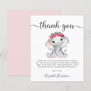 Tack för baby shower för lilla elefanten Rosa