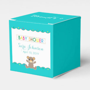 Tack för baby shower för nallegender neutralt presentaskar