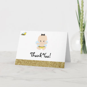 Tack för baby shower för POJKE för bi för Kort