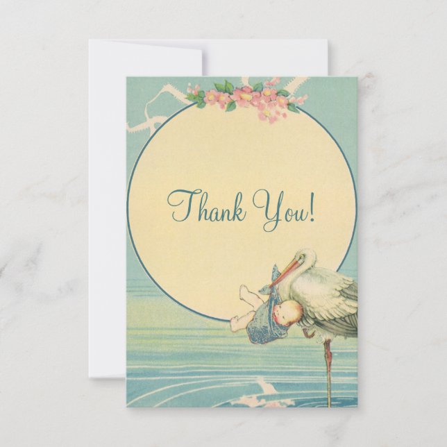 Tack för baby shower för pojke för kort (Framsida)