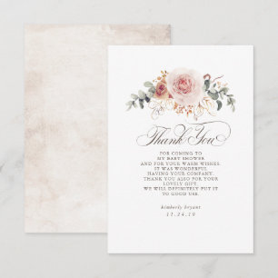 Tack för Baby Shower för tidig Rosa Blommigt Kort
