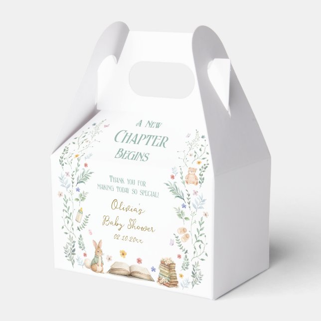 Tack för baby shower-present: Ett Nytt Kapitel Presentaskar (Framsidan Sidan)