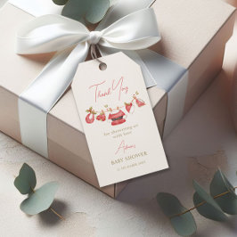Tack för babybabybarn i Santa Clothes Winter Boy Presentetikett