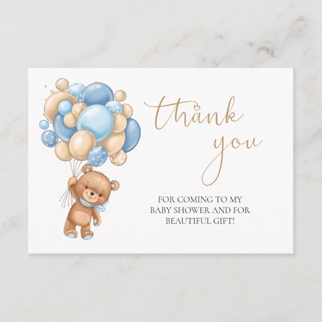 Tack för babybabyskor för nalle Blue Ballobers Tilläggskort (Framsida)