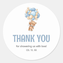 Tack för babybabyutställning för nalle runt klistermärke