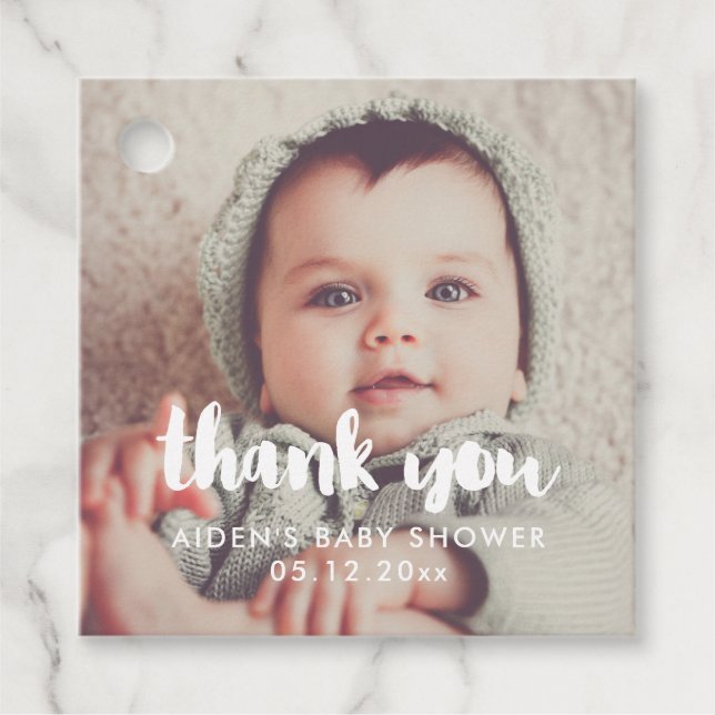 Tack för babyduschen gåvor etiketter (Framsida)