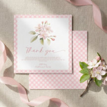 Tack för babyfirande för lilla rosa flickan