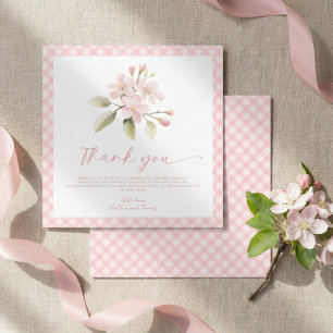 Tack för babyfirande för lilla rosa flickan kort