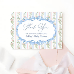 Tack för babykläder för Blommigten vintage Bow Kort
