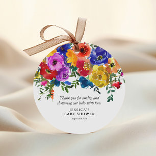 Tack för babykläder för Bright och feta Blommigtar Gåvor Etiketter