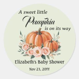 Tack för babykläder för elegant Pumpkin Blommigt S Runt Klistermärke
