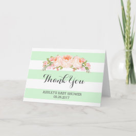Tack för babykläder för Mint Rand Rosa Flowers Bab