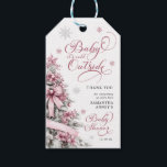 Tack för babykläder för Rosa i Winter Julgran Presentetikett<br><div class="desc">Lägg till en snygg och hjärtfull beröring till dina favoriter med Märkrna Tack Gift för babykläder på Winter Julgran. Med en mjuk bakgrund för rosa som är försedd med elegant Julgranar är dessa märkre det perfekt sättet att visa uppskattning för dina gäster. Perfekt för en vinterdusch eller en julomgiven babydusch...</div>