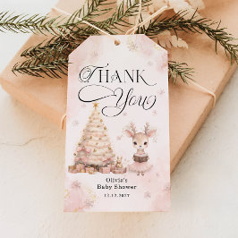 Tack för babykläder för Winter Flicka Hjort Presentetikett