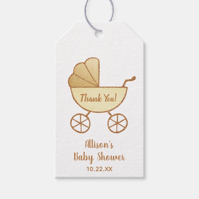 Tack för babykläder, Gult Presentetikett (Framsidan)