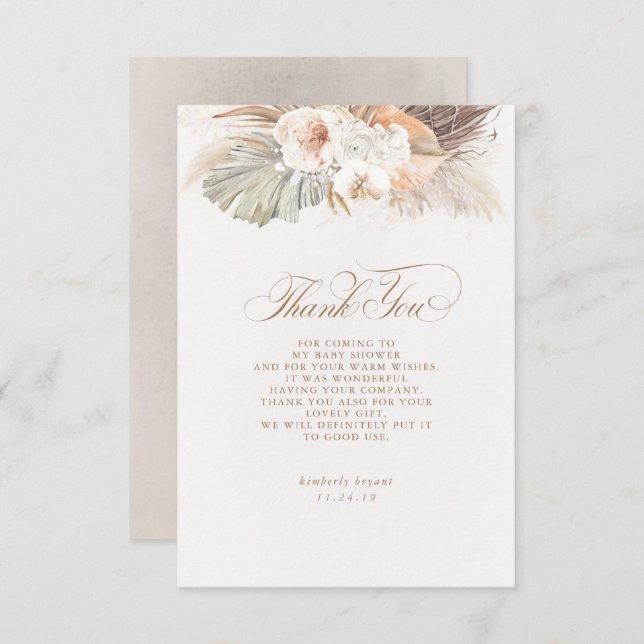 Tack för babyskor för Blommigt av exotisk pampas G (Fram/baksida)