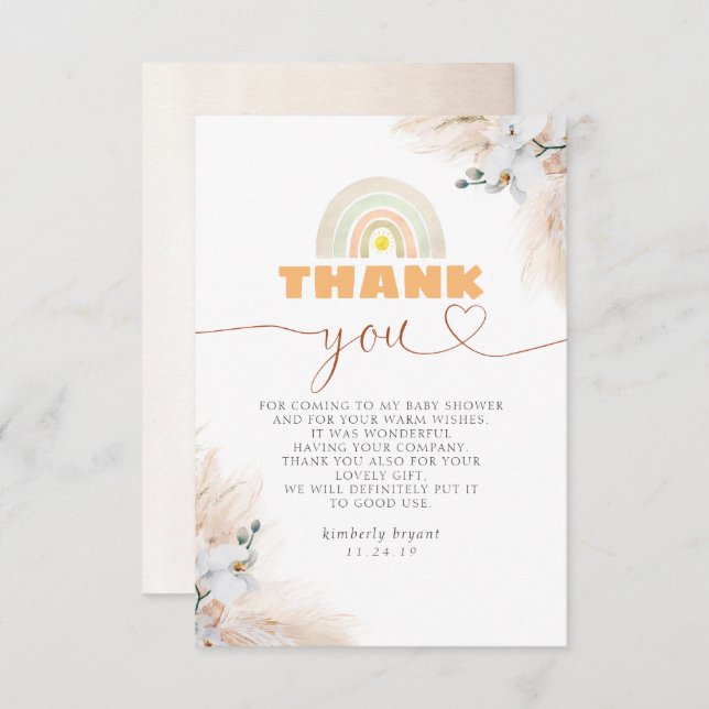 Tack för babyskor för Blommigt av exotisk pampas G (Fram/baksida)