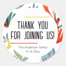 Tack för babyskor för Bright Botanicals Runt Klistermärke