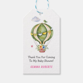 Tack för babyskor för Grönt Luftballong Presentetikett