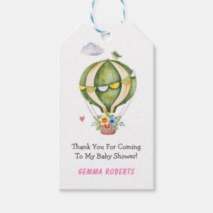 Tack för babyskor för Grönt Luftballong Presentetikett