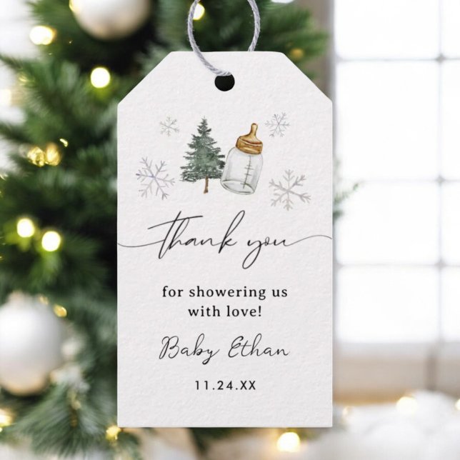 Tack för babyskor för vinterberg presentetikett (Skapare uppladdad)