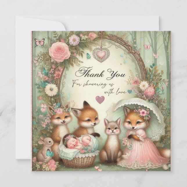 Tack för babyskor inbjudningar (Framsida)