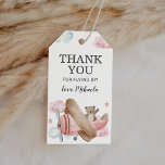 Tack för babyskor på rosa Vintage Flygplan  Presentetikett<br><div class="desc">Rosa Vintage Märkre för babyskor Tack för favoritgåvor.</div>