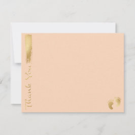 Tack för babyskor, Rosa/Guld Kort