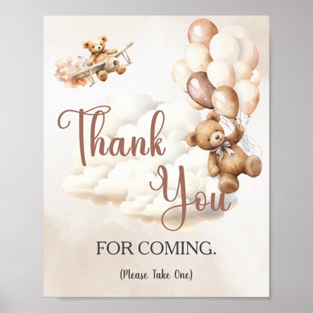 Tack för babyskyltning FÖR KOMBjörnbubblor Poster (Framsidan)