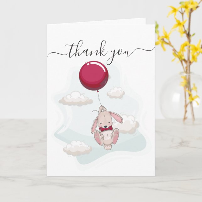 Tack för ballongens babystövel kort (Gul blomma)