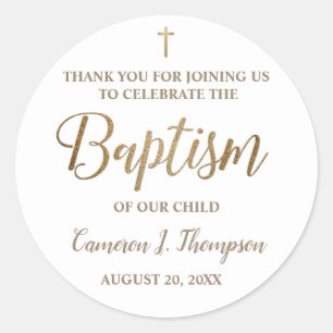 Tack för baptismen personlig Baby Runt Klistermärke