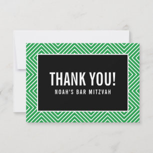 TACK FÖR BAR MITZVAH modern geometrisk kellygrön Kort