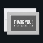 TACK FÖR BAR MITZVAH modern geometrisk mono grå Kort<br><div class="desc">av kat massard >>> https://linktr.ee/simplysweetpaperie <<<</div>