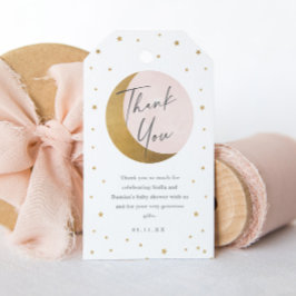Tack för barnduschen måne och stjärnor presentetikett
