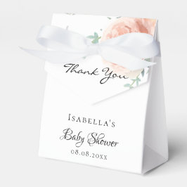 Tack för barnduschen ro guld rosa blommigt presentaskar