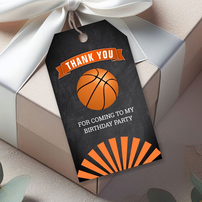 Tack för basketbursdagsfirande presentetikett (Skapare uppladdad)
