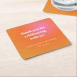Tack för Bat mitzvah Anpassningsbar för återlinjer Underlägg Papper Kvadrat<br><div class="desc">Tacken Rosa av Orange om återställande av övertoning Unik Bat mitzvah Anpassningsbar,  Papper Underlägg</div>