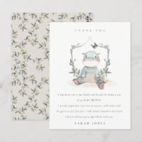 Tack för bebisbarn i Gult Baby Hippo Fauna Shower