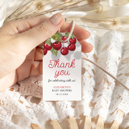 Tack för Bebisdusch för vattenfärgsfärgen Cherry B Presentetikett