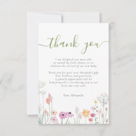 Tack för Bebisdusch för Wildblomma Blommigt Kort