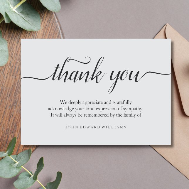 Tack för begravning Tack för kort med kondoleanser (Sympathy Thank You Card)