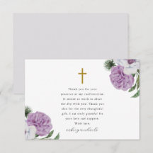 Tack för bekräftelse av Blommigt av söt Lila