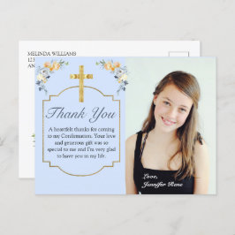 Tack för bekräftelse av Blommigt för elegantens bl Vykort